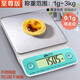 Xiangshan kitchen scale high-precision electronic baking scale household kitchen electronic scale food scale medicinal scale EK9710 green stainless steel 0.1 accuracy/3KG