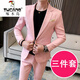 Woodpecker Korean style casual spring and autumn suit men's slim business formal wear Sina Piushuai thin casual small suit for men 1917 gray suit + pants + T-shirt XL recommended 122-131Jin Jin equals 0.5 kg