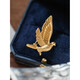 QUAMER gold store style light luxury gold bird dove jacket suit retro brooch pin gold dove brooch