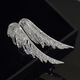 Lingmeng Angel Wings Exquisite and Elegant Feather Brooch, Temperament and Versatile Matching Accessories, Suit Coat Brooch, Silver Flying Wings, 1 Piece (Including Small Gift Box)