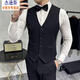 Jason's high-end double-breasted suit, groom's suit, gentleman's business formal suit, tuxedo host banquet dress, black (suit + pants) 2XL