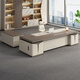 Oppa good fashion light luxury high-end boss desk office desk high-end executive desk simple modern chairman's office desk and chair 2.0 meters boss table + long side cabinet + boss chair