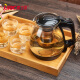 Lilac teapot heat-resistant glass teapot anti-collision thickened tea set tea water separator kettle office large-capacity tea maker