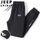 JEEPSPIRIT Jeep sweatpants men's spring and autumn casual pants for young and middle-aged solid color winter loose trousers black straight 3XL