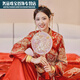 Fan Dizi Xiuhe dress headdress bride 2023 new wedding phoenix crown Hexiu dress atmospheric simple hair accessories Chinese style with branches set ear acupuncture style
