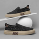 TYKT brand casual shoes men's one-foot canvas shoes summer breathable men's foot cloth shoes lazy shoes black yellow sole 41