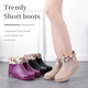 Dong Yixuan short tube rain boots for women fashion adult rain boots mid tube water shoes plus velvet warm non-slip water boots for women rubber shoes waterproof shoes purple 36