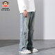 
Big Mouth Monkey (paul frank) American wide-leg jeans men's autumn and winter loose new casual straight-leg trendy brand high street slim pants men's clothing Nostalgic blue 9901H [official authentic] XL [recommended 140-160Jin [Jin equals 0.5 kg]]