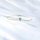 Yan's Jewelry Natural Brazilian Aquamarine Bracelet 18k Gold Sky Blue Color Gemstone Bracelet 18k Elegant Gold
