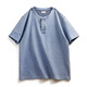 Maden Workwear American Retro Og Strick Denim Henry Shirt Ami Kaji alter harter Kerl kurzärmeligte T-Shirt Herren Sommer Indigo (gewaschen blau) m