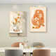 
Chengzai New Chinese Restaurant Decorative Painting Persimmon Painting Dining Room Hall Hanging Painting Two-Link Japanese Kitchen Dining Table Background Wall Mural JD15938 50*70/50*70 Textured Oil Canvas Ps Gold Frame