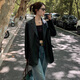 Angel Mood Frühling und Herbst neuer schwarzer PU -Lederanzug und Lederjacke Frauen 2025 Frühling und Herbst Neues Design kleiner Retro Black M