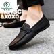 Zapatos de gorro de carpintero de carpintero primavera y otoño 2024 zapatos de hombres nuevos y transpirables zapatos de cuero casual británico de cuero para hombres de cuero real d826 marrón 40