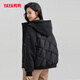 YAYA lightweight hooded short women's down jacket winter simple solid color women's fashion jacket