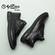 Goldlion Men's Shoes Men's Casual Shoes Fashionable Comfortable Wear-Resistant Casual Leather Shoes 50623011401A Black-40 Size