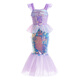 G.DUCKKIDS children's clothing girls skirt summer 2024 new children's mermaid princess skirt sequined fashionable birthday dress skirt purple 120 suitable for 110-120cm age 6-7 years old