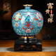 Liuqing cloisonné vase ornaments featured enamel handicraft collectibles office ornaments leadership high-end business gifts cloisonné rich and auspicious sky blue