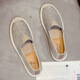 Cotton and linen straw sandals, summer linen straw fisherman's shoes, old Beijing cloth shoes, canvas shoes, men's low-top slip-on slip-ons, men's shoes, casual beans, gray 42