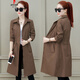 Pier Cardin 21 Spring and Summer Thin Windbreaker Windower Women's Mid-Longlewenbreaker Jacket Women's Mid-Longle's Mid-Longing Version New Style Spring and Automne Khaki L Suggestion-116Jin [Jin est égal à 0,5 kg]