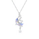 GIEVSZHE Moon Splashing Galaxy Platinum PT950 Necklace Crystal Glaze Chinese Valentine's Day Birthday Gift for Girlfriend and Wife Moon Splashing Galaxy - Platinum 999 Necklace + Exquisite Gift Box