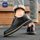 Hailan Home (HLA) Herrenschuhe, vielseitige lässige Lederschuhe, Herren -Retro Workwear -Schuhe, Herren Haagzm1ebb033 Black 42