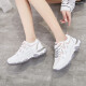 Warrior Warrior Women's Fashionable and Versatile Daddy Shoes Thick-soled White Shoes Textile Lightweight Breathable Casual Shoes Women's WXY-L346N White Powder 36