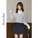 Banana Baby (BANANA BABY)BANANA BABY2024 winter retro college style pleated woolen skirt women's short skirt D244QZ687 dark gray M