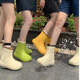 瑜品佳时尚个性雨鞋女户外防滑防水雨靴丑萌可爱学生成人胶鞋 果绿色 38 38-39码