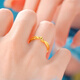 Youlai 999 Pure Gold Knot Ring Gold Knotted Ring Female Niche Design Plain Ring Live Ring as a Gift for Your Girlfriend Kink Ring Approximately 1.9g