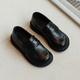 Muni boys leather shoes student soft sole children's black performance shoes spring and autumn little boy flower girl British style suit dress shoes black size 32 inner length 19.5cm