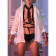 Feimu role-playing sexy pajamas for men, exclusive couples stimulation uniform, temptation thong, three-point sexy pajamas, men's uniform + black plaid underwear