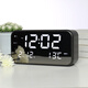 Hense Electronic Clock Large Screen Rechargeable Alarm Clock Student Lazy Alarm Table Desktop Clock HA801 Iron Gray Ultimate Edition