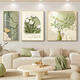 
Aohan modern simple living room decoration paintings, fresh green plants, auspicious and warm home creative triptych paintings, sofa background wall hanging paintings, JD15690 30*60/40*60/60*60cm texture oil canvas ps gold frame [matte]