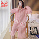 MiiOW autumn and winter pure cotton nightgown for pregnant women, spring and autumn thickening, loose confinement skirt for in-delivery room inspection in November and December SY-2694# with breast pad 3XL recommended weight 148-180Jin Jin is equal to 0.5 kg