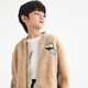 Annil (Annil) children's jacket for boys' jacket for winter medium and large children's teddy fleece baseball uniform thick top Oat card 130cm
