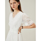 
Fan Silan White Embroidered Embroidered Dress for Women Summer 2024 New Tea Break French Fairy Dress 12397 White S