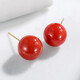 Meluxe 18k gold coral stud earrings/coral earrings and earrings, birthday gift for girlfriend, gift for wife, 6-7mm