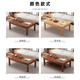 Handmade solid wood coffee table living room home small apartment coffee table office simple table solid wood frame table rectangular tea table double layer deep walnut color 80X50X45CM