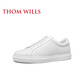 THOM WILLS genuine leather white shoes men's winter casual sneakers business breathable versatile formal shoes genuine leather cowhide Chinese Valentine's Day gift white G014-1 42 /8 size