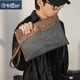 Jinlilai 2024 new retro simple men's youth clutch Korean men's bag envelope IPAD bag trendy gray coffee