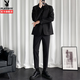 Playboy (PLAYBOY) no-iron suit men's autumn and winter Korean style trendy wedding dress small suit men's casual three-piece suit CGHHTX8TZ black three-piece suit XL