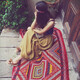 
Yanfangnuo Tibetan Chaka Salt Lake Desert Travel Photography Ethnic Style Shawl Women's Autumn and Winter Cloak Red Extra Large Scarf Scarf Border Wine Red
