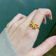 Enshuo gold ring bow pure gold 999 fugitive princess tail ring ring 520 gift Valentine's Day gift for girlfriend, about 5g