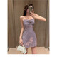 Yi Jingxuan (YIJINGXUAN) Internet celebrity small birthday party disco suspender sexy dress celebrity temperament shiny dress nightclub main picture L 105-115Jin [Jin equals 0.5 kg]