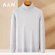 Antonio [100% Wolle] 9-polige schwer eingedickte Rollkragenpullover-Pullover-Pullover für Männer Jacquard Textur warmer Pullover