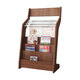 Libros de estante de periódicos y estante de periódicos Información de madera Rack montada en el piso Rack Rack Rack Almacenamiento de almacenamiento de almacenamiento Promocional Pantalla de estante Huelga para crear K687# Color de nogal High 96 Four Newspaper Clips