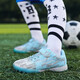 Feelaces Spitzenfreie Kinderfußballschuhe für Studenten, Männer und Frauen, Falcon TF gebrochene Nägel Klettverschluss Turnschuhe Künstliche Gras-Trainingschuhe 6195 Monate Farbe gebrochener Nägel 35 Standard Sportschuhe Größe