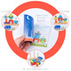 Kamilong Children's's Education Early Education Day and Night Building Blocs Plug dans Baby Bunny Magic Box Toys 2-6 ans 3 Blocs de construction de jour et de nuit de conseil créatif [Small]