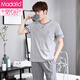 Modal pajamas men summer Xinjiang cotton pure cotton short-sleeved trousers teenagers thin summer cotton men's student 9922 M (165)