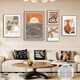 Huaixue Style Style Sala Decoración de la sala de estar Pintura de sofá de estilo mediano Pintura colgante Combinación Pintura Nordic Retro Art Mural Z3879 35*50/50*70/30*40*2/40*60 MARCO DE ALUMINUM ALUMINUM ALUMINUM